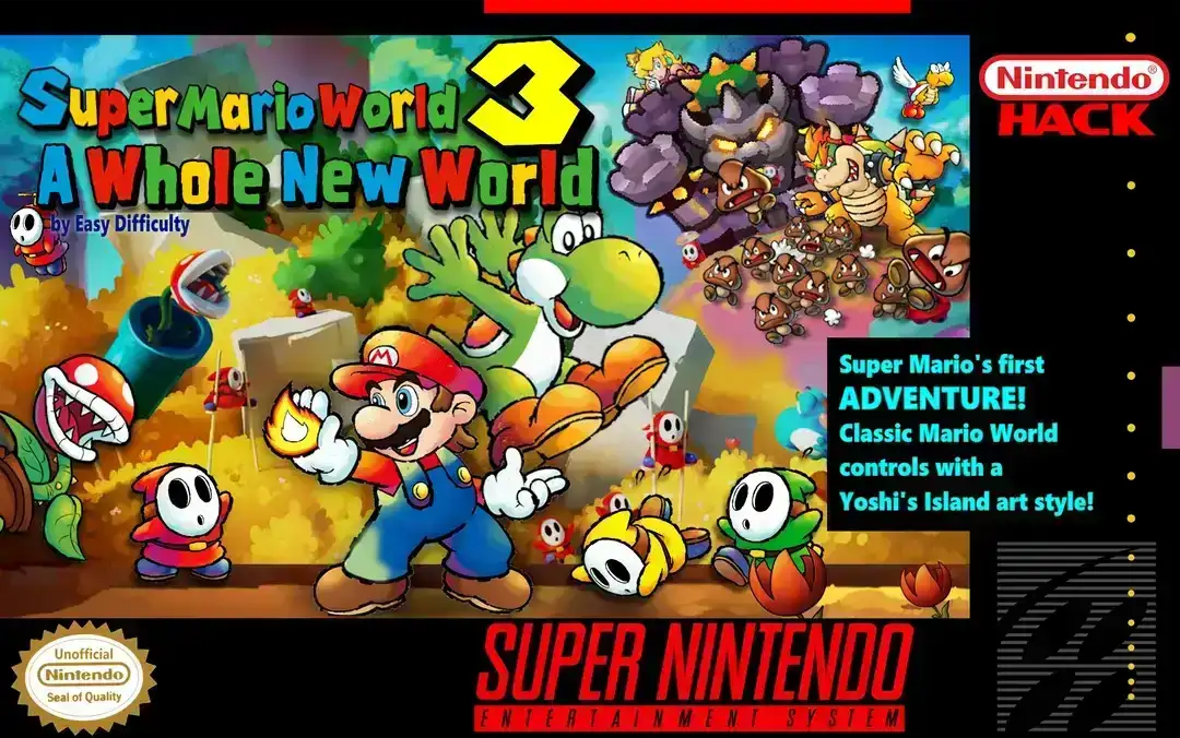 Super Mario World 3: Yepyeni Bir Dünya (ROM Hack) | Super Nintendo | Retro oyunları ücretsiz çevrimiçi oynayın, Emülatör oyunlarını ücretsiz çevrimiçi oynayın